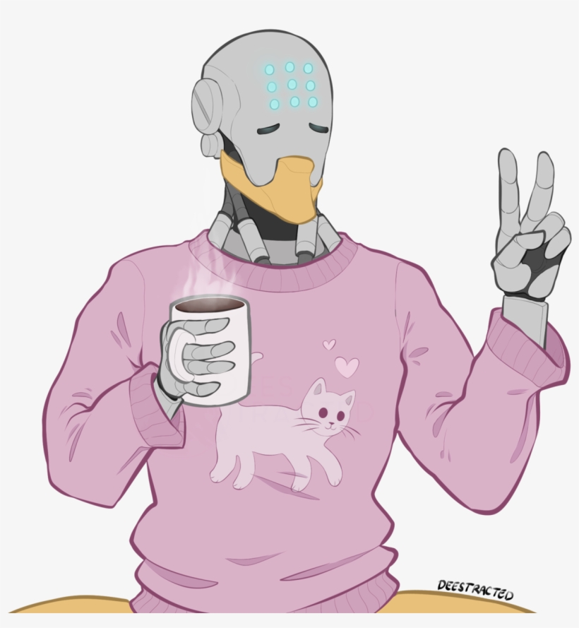 Forgot To Post This, Huh Here's A Cozy Zenyatta With - Cartoon, transparent png download
