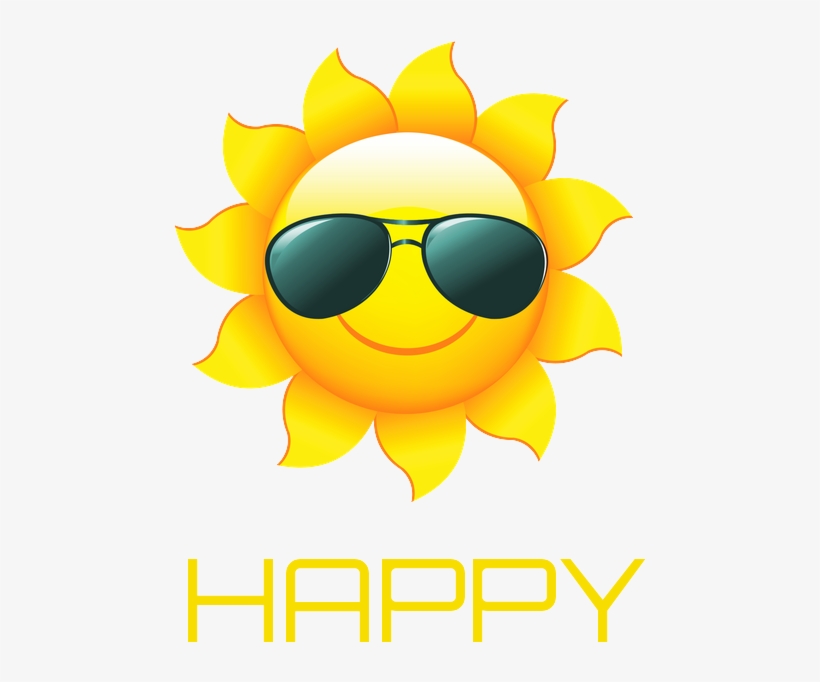 Happy' Poster - ' - Sun With Sunglasses Png, transparent png download