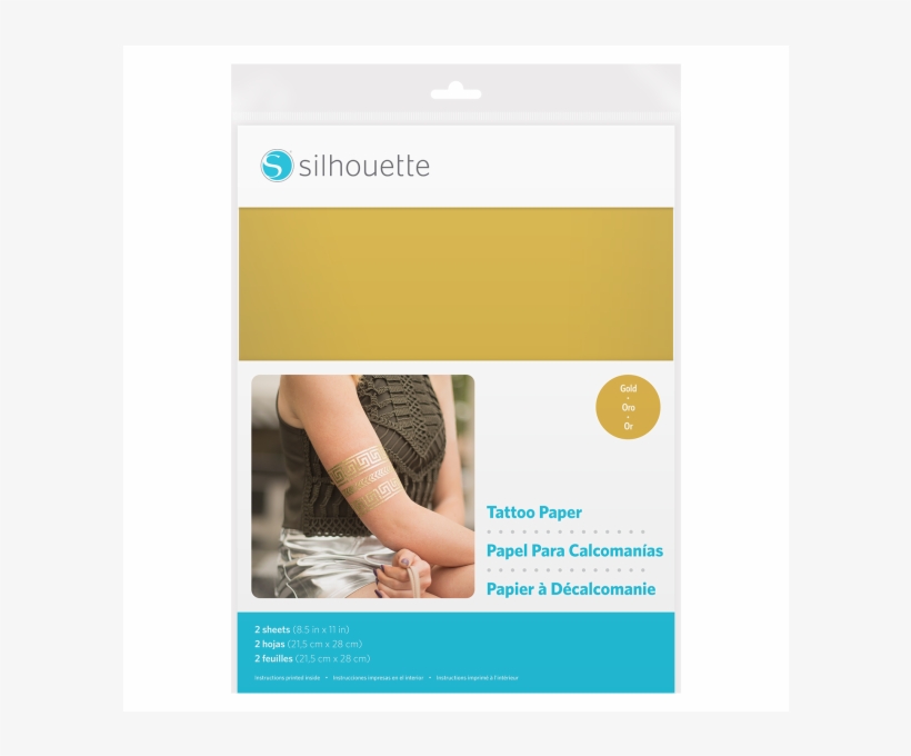 Papel Para Tatuajes Dorado - Silhouette Tattoo Paper, transparent png download