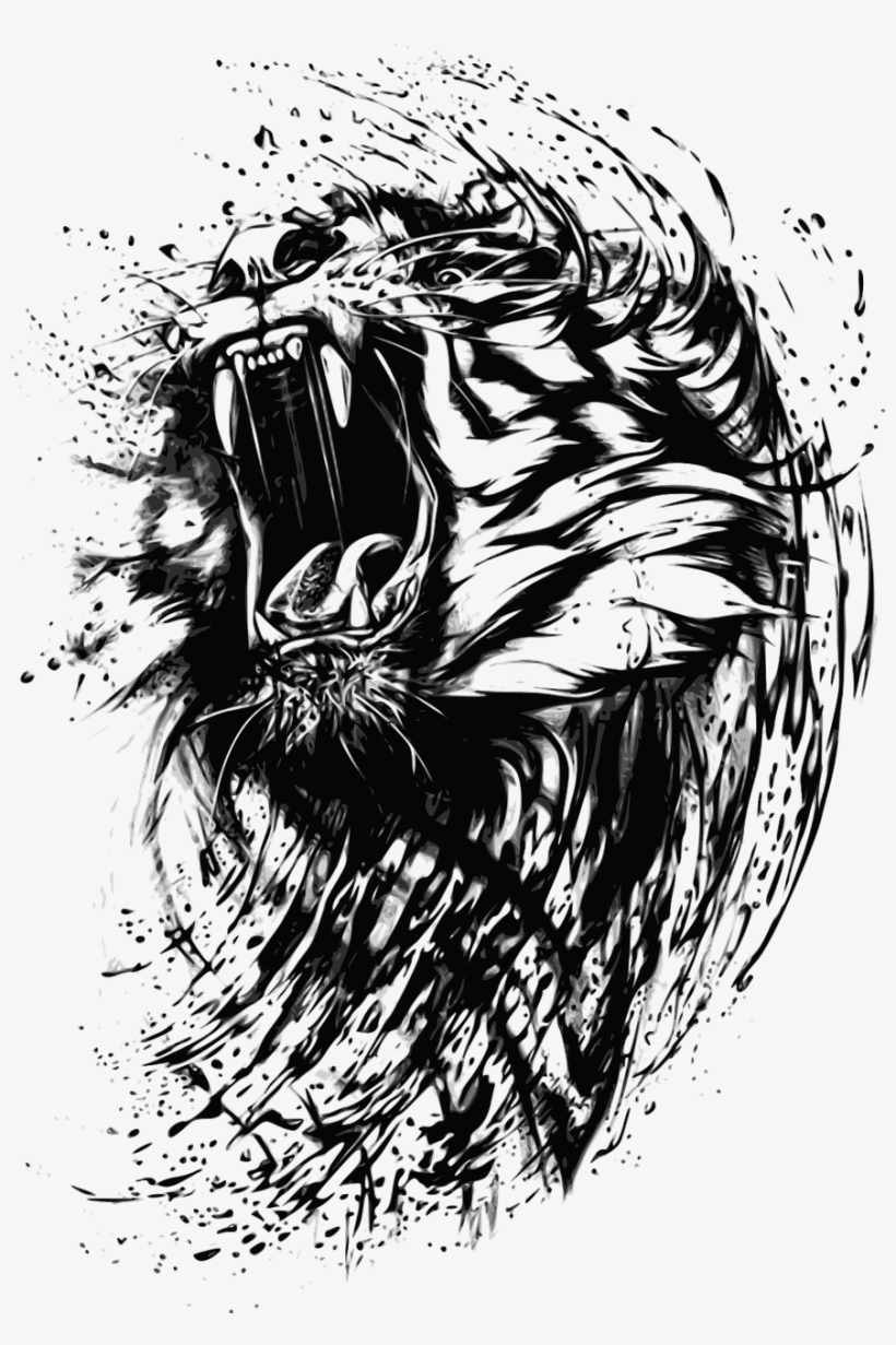 Angry Tiger Png 福井 利佐 切り 絵 Transparent Png 881x1280 Free Download On Nicepng