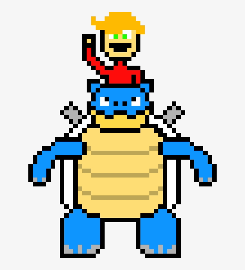 Garett Riding Blastoise - Cartoon, transparent png download