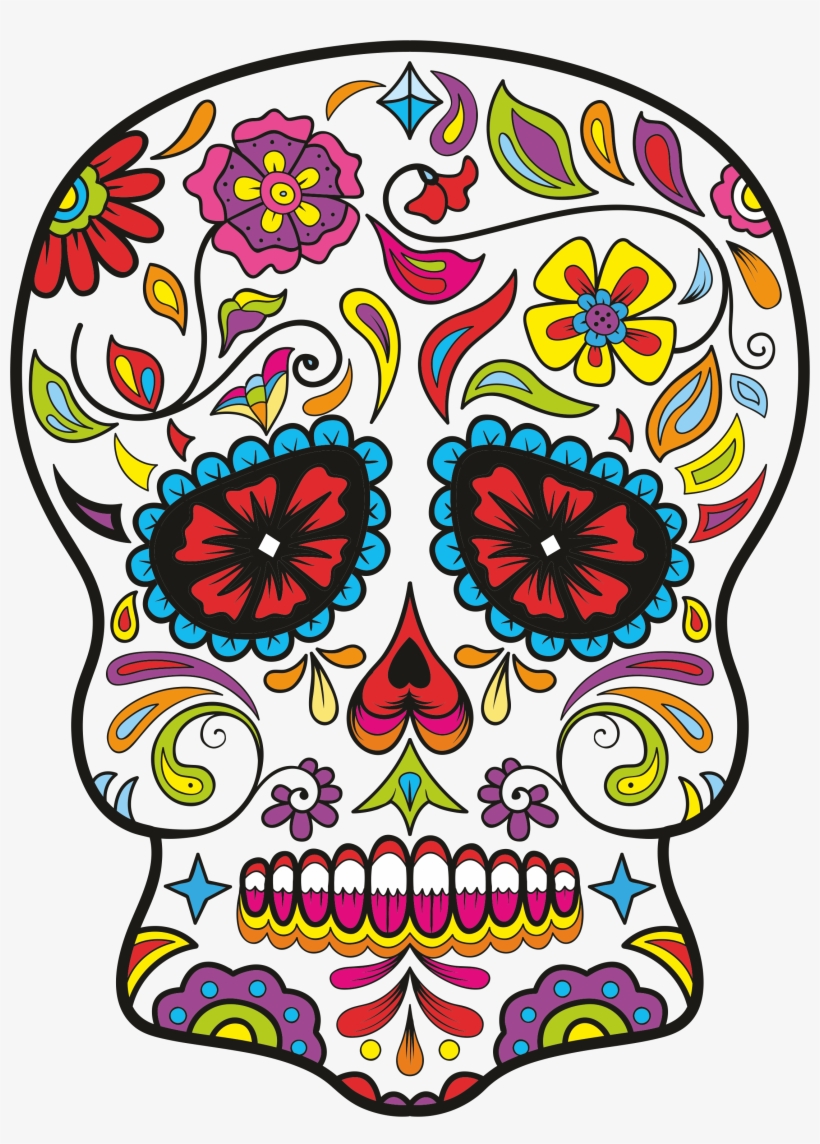 Sugar Skull Design - Crâne En Sucre Mexicain, transparent png download