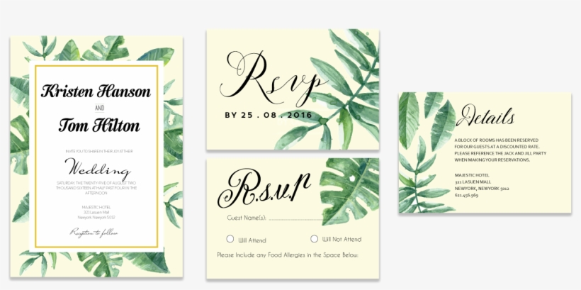 Tropical Leaves Invitation Set - Bar Soap, transparent png download