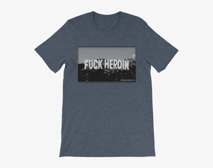 Unisex Fuck Heroin Hollywood Sign Short Sleeve T-shirt - Vinyl Ranch Willie Nelson, transparent png download