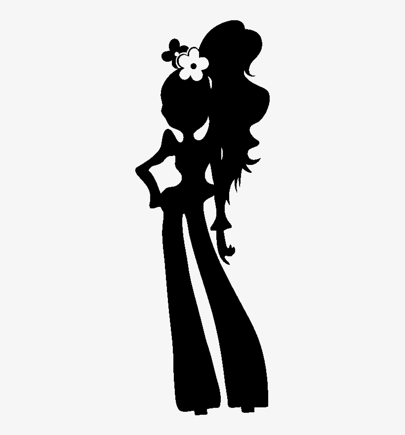 Sticker Silhouette Fille Glamour Ambiance Sticker Kc6948 - Silhouette Be Fille, transparent png download