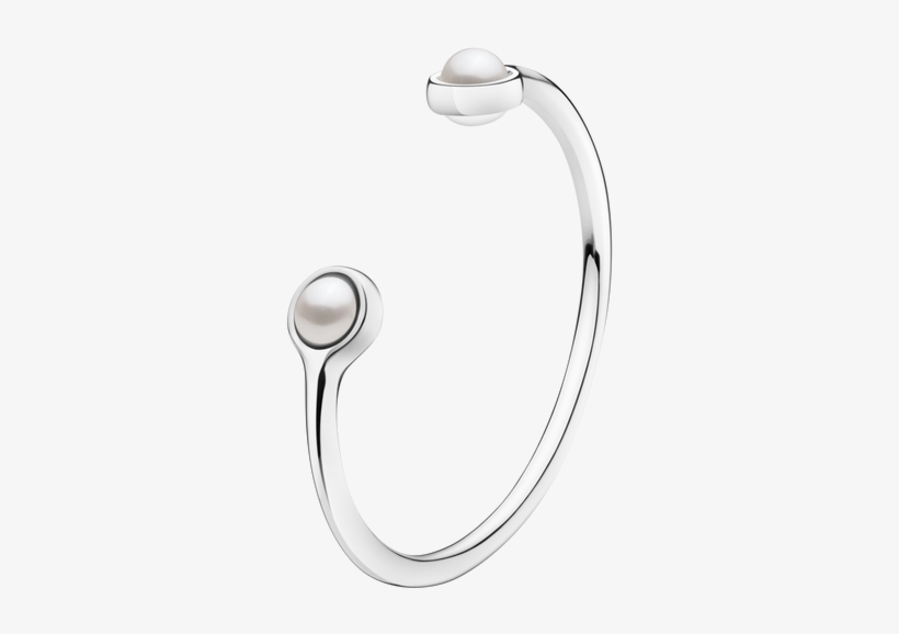 Georg Jensen Sphere Sterling Silver White Pearl Bangle - Georg Jensen Open Bangle, transparent png download
