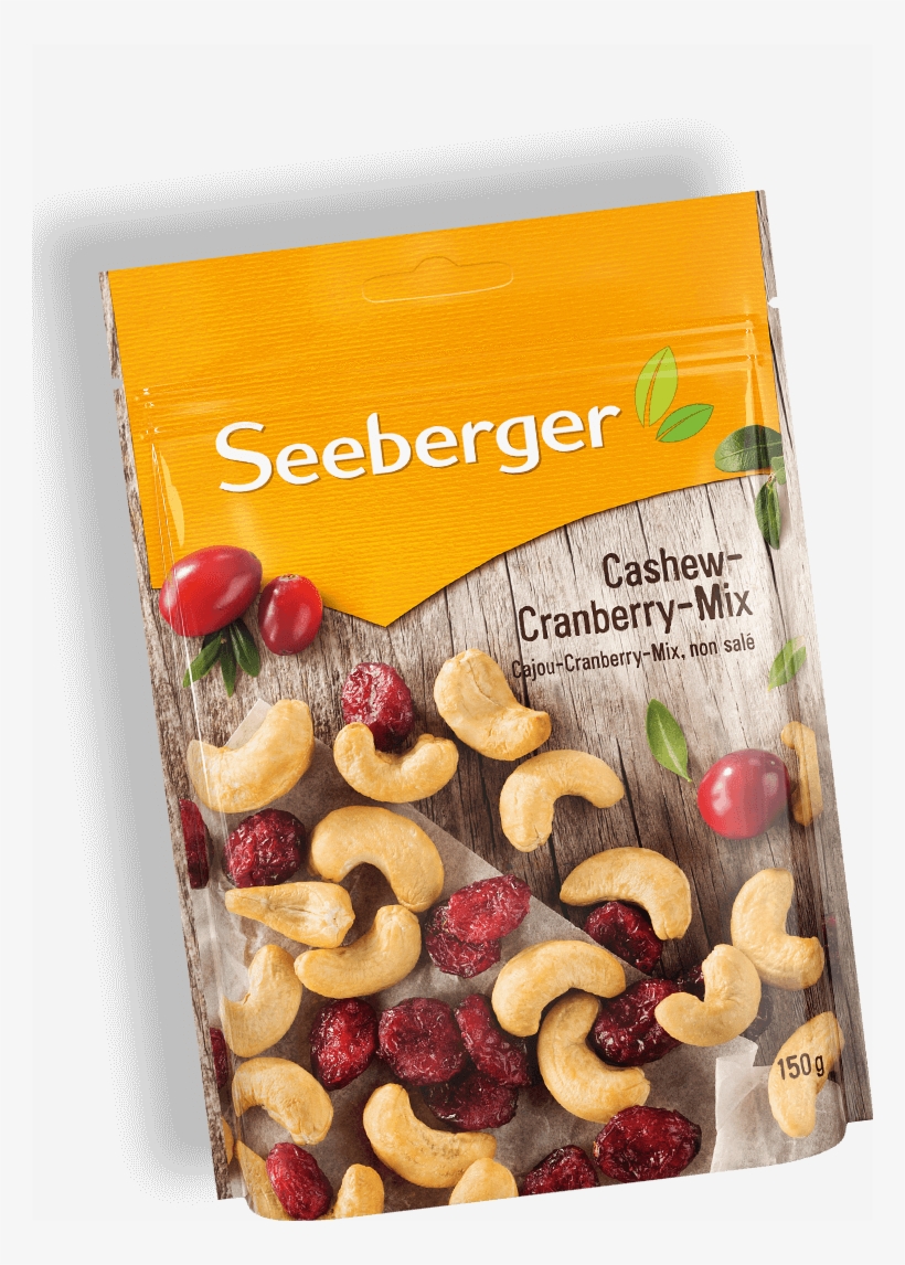 Seeberger Cashew Cranberry Mix Gedreht Produktansicht - Seeberger Cashew Cranberries, transparent png download