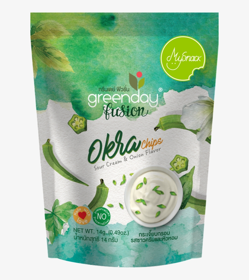 Okra Fusion Sour Cream Logo - Greenday Okra, transparent png download
