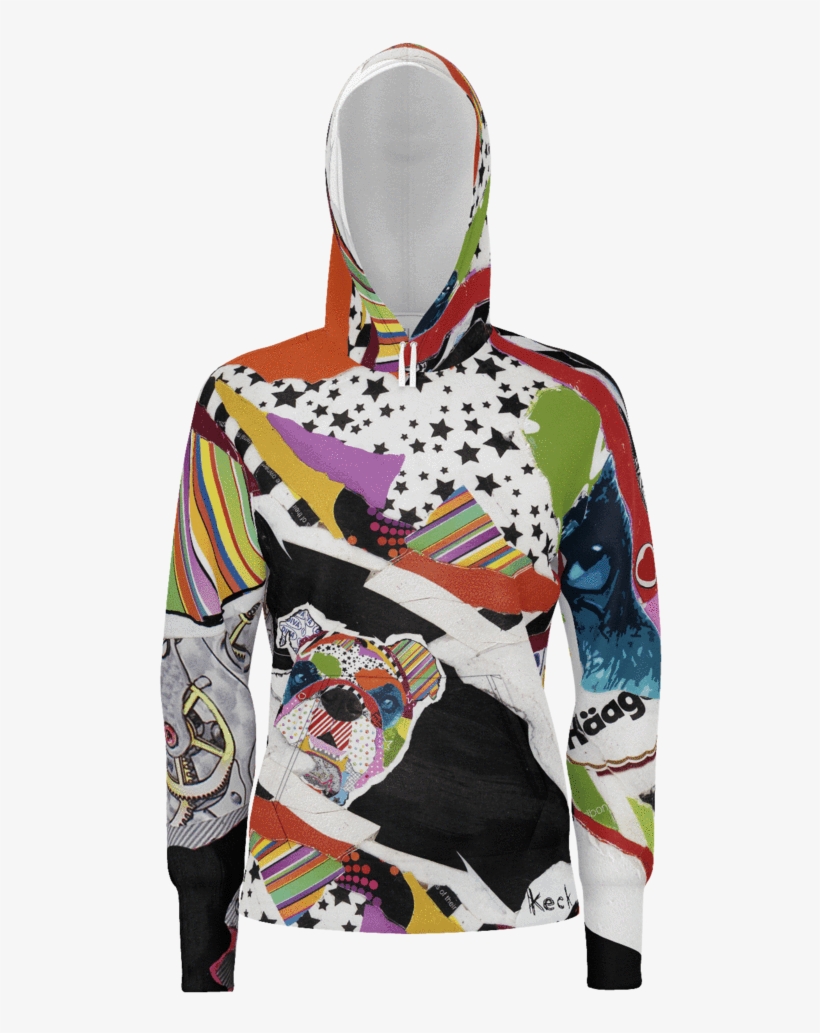 English Bulldog Hoodies By Michel Keck - Famous Collage Artists, transparent png download