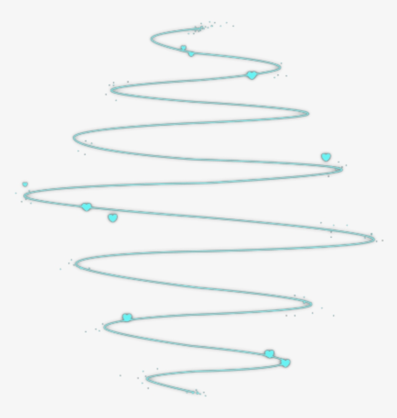 #hearts #lines #swirly #neon #blue #glow #freetoedit - Drawing, transparent png download