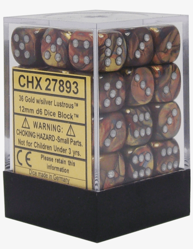 Lustrous Gold With Silver 12mm D6 - Dice Game, transparent png download