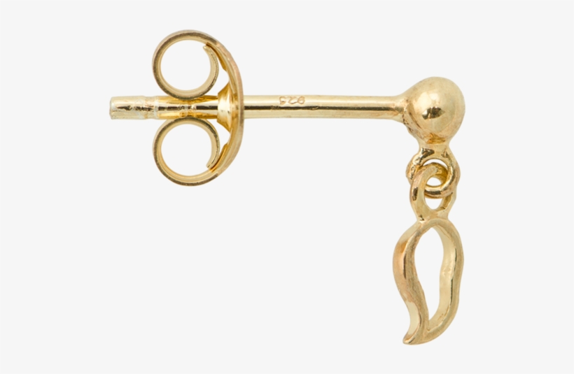 Single Flame Stud 14k - Brass, transparent png download