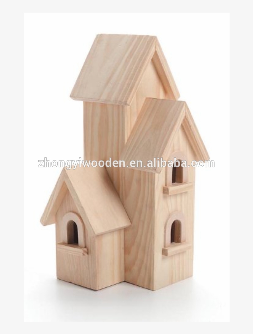 Unfinished High Quality Natural Handcraft Cute Mini - Wood Bird House, transparent png download
