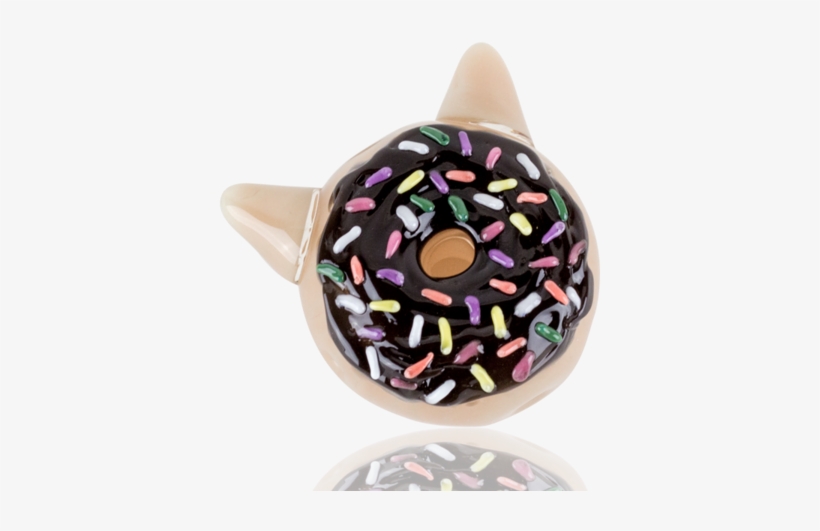 Kitty Cat Glazed Donut Glass Hand Pipe - Ice Cream, transparent png download