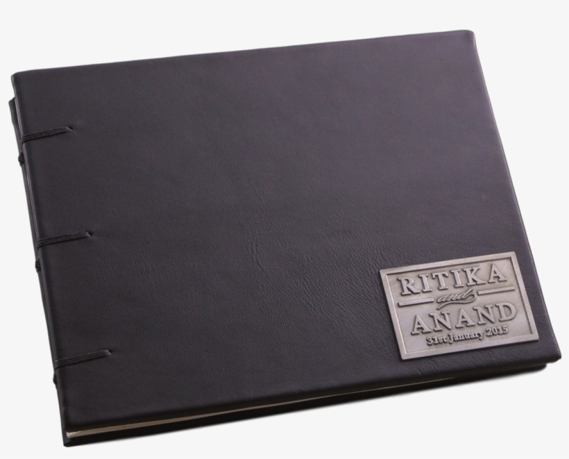 Vintage Black Wedding Guest Book - Leather, transparent png download