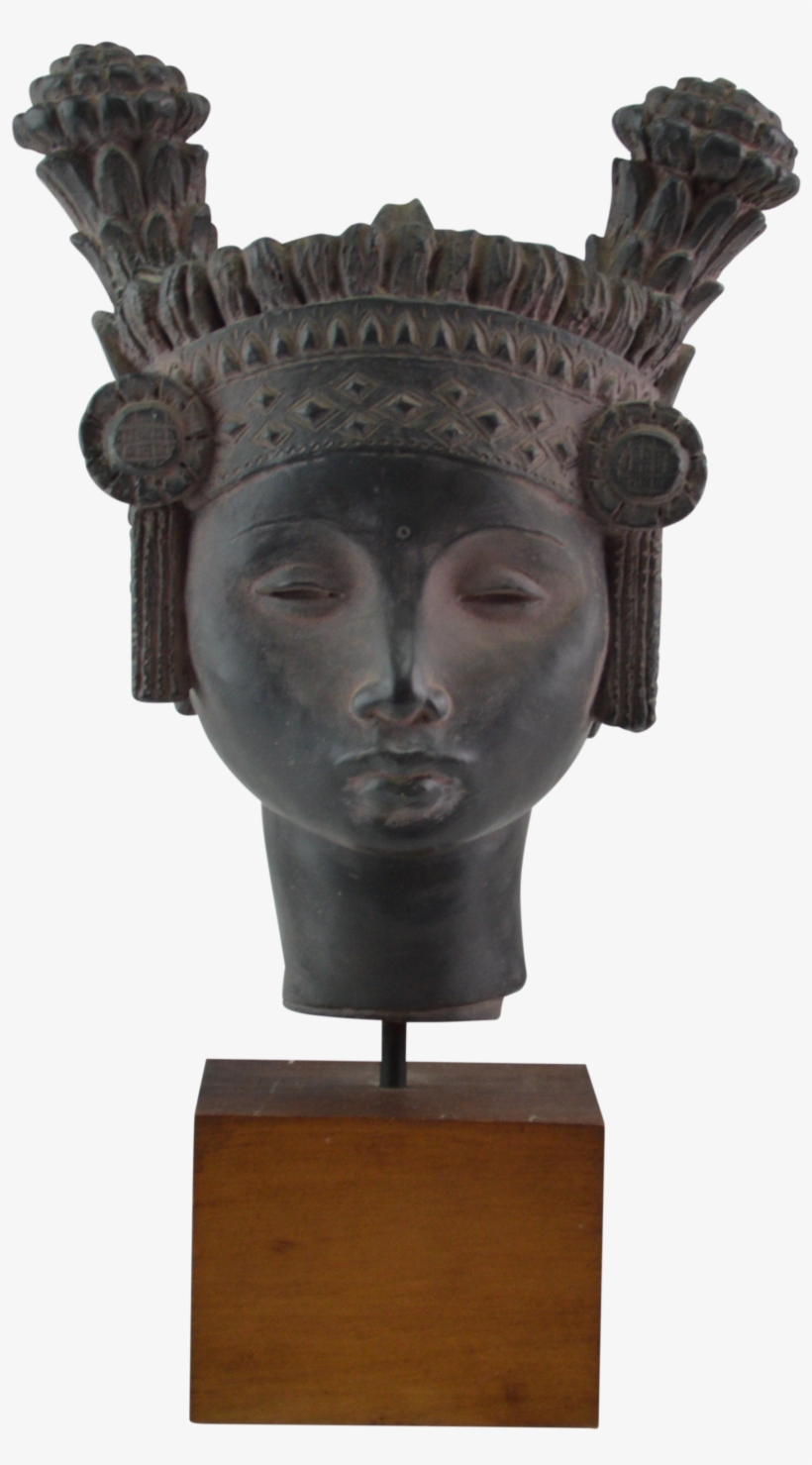 Fred Press Female Inca Mayan Sculpture Head On Chairish - Bronze Sculpture, transparent png download