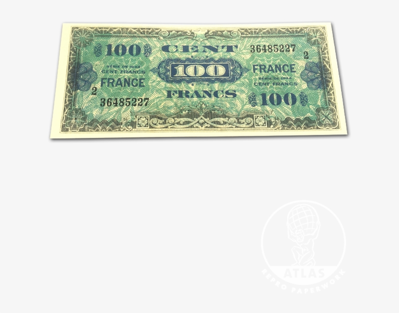 A4013 Allied Military Currency 100 Francs - 100 Cent France 1944, transparent png download