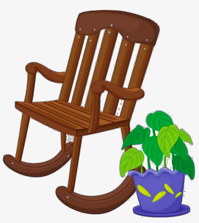 Ftestickers Clipart Chair Rockingchair Plant - Clipart Rocking Chair, transparent png download