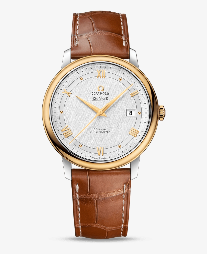 De Ville Prestige Co‑axial - Omega Leather Strap Watch, transparent png download