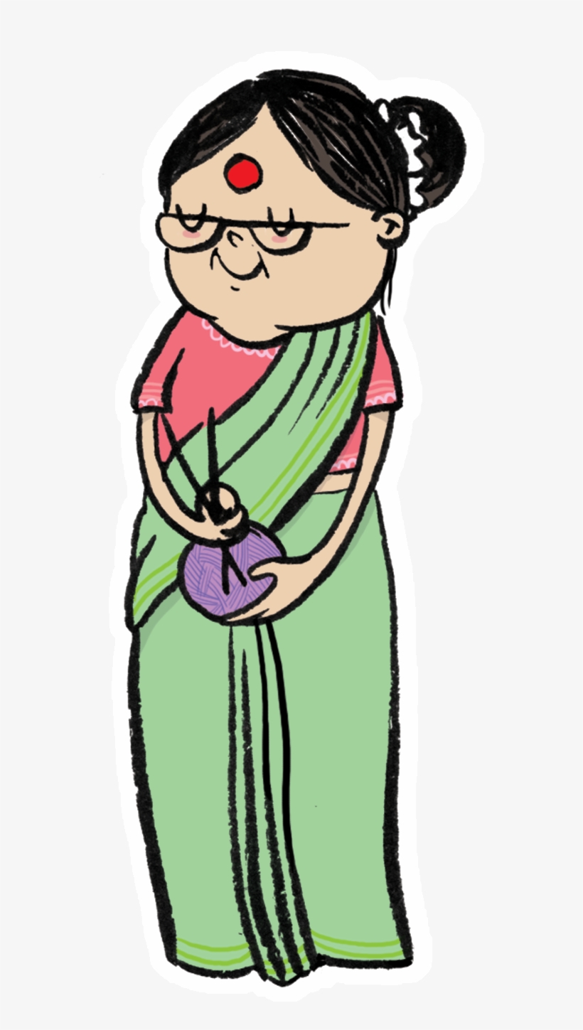 Gossip Gomati - Desi Mom Clipart, transparent png download