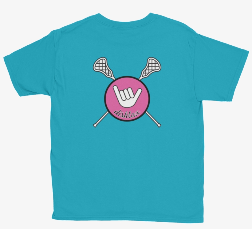 Youth Hang Loose Lacrosse Tee Teal/pink - T-shirt, transparent png download