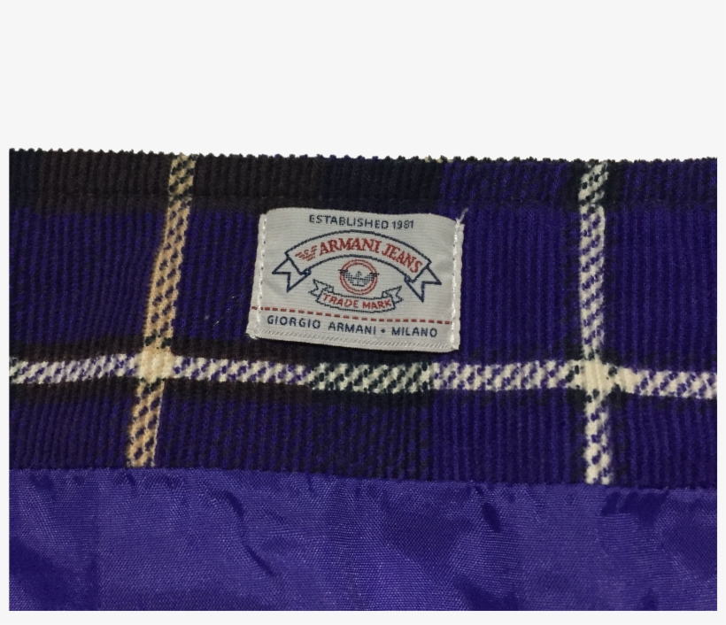 Image Of 1990s Armani Jeans Corduroy Plaid Skirt - Tartan, transparent png download