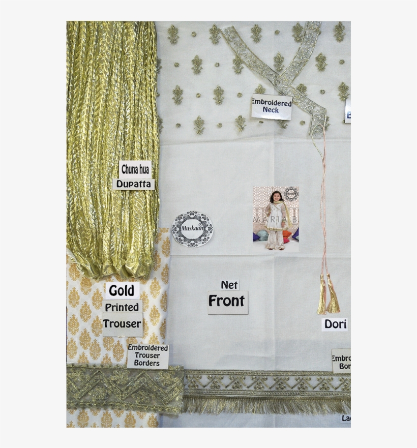 Maria B Kids Eid Collection-white Gold, transparent png download