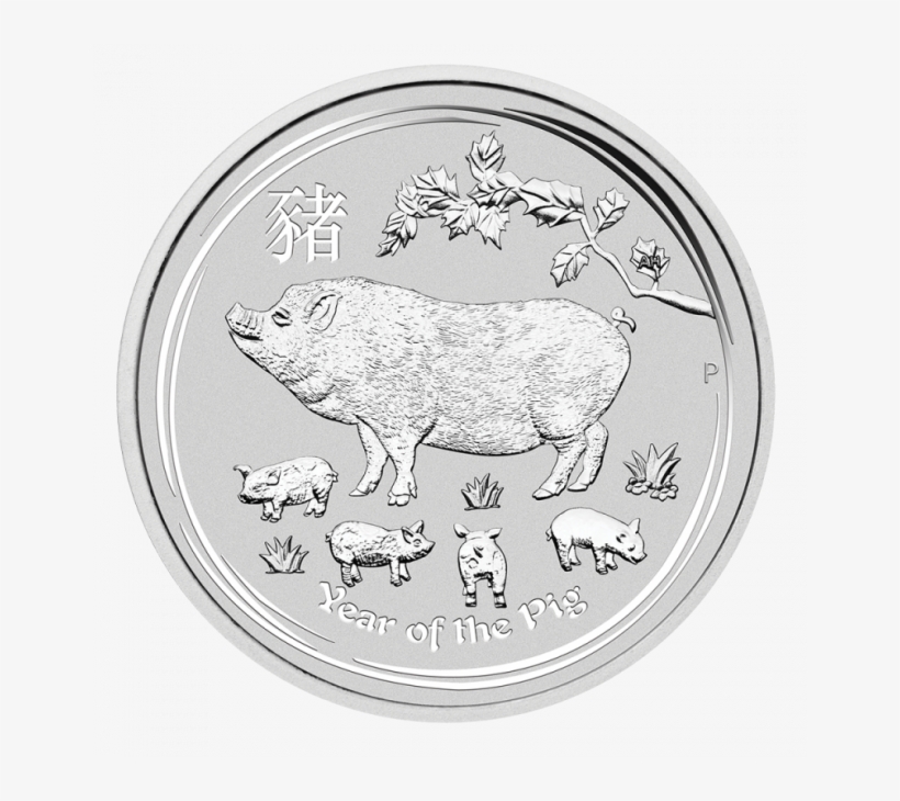 2 Oz Lunar Ii Pig Silver Coin - Year Of The Pig Silver Coin 2019, transparent png download