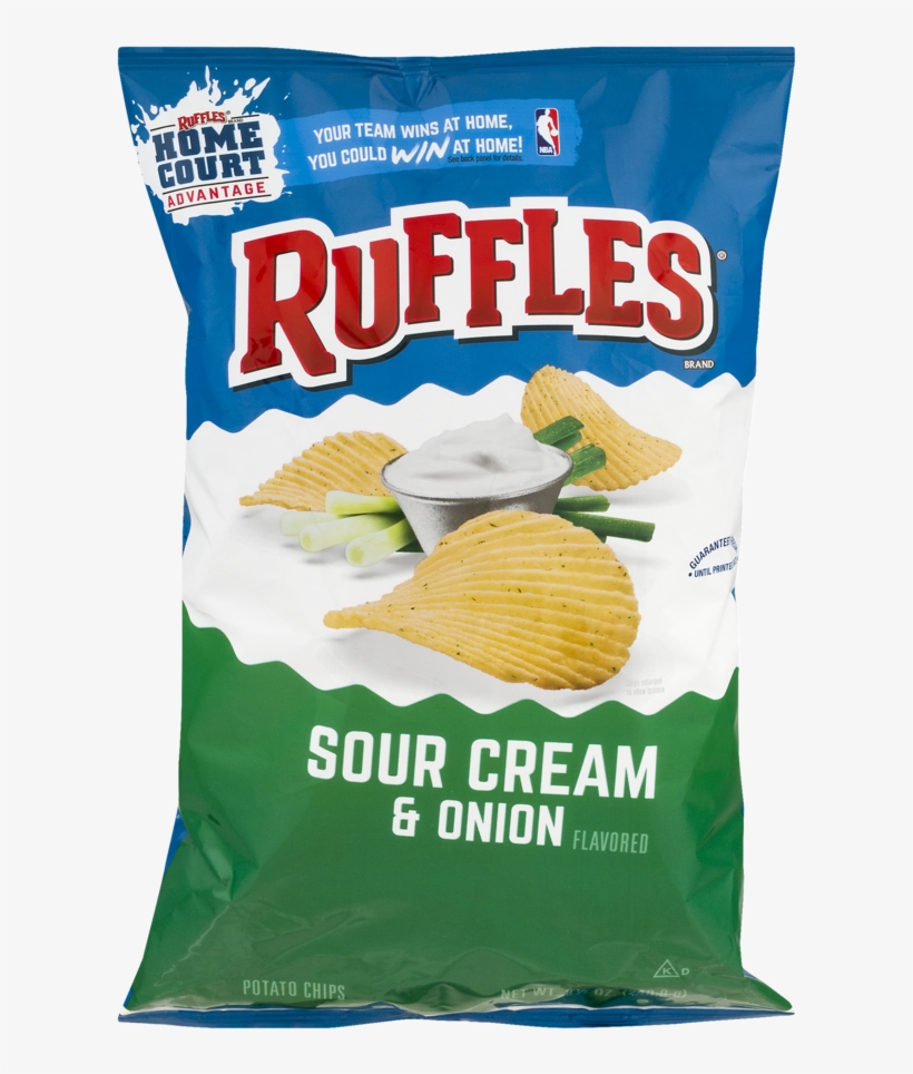 Ruffles Sour Cream & Onion Potato Chips, - Potato Chip, transparent png download