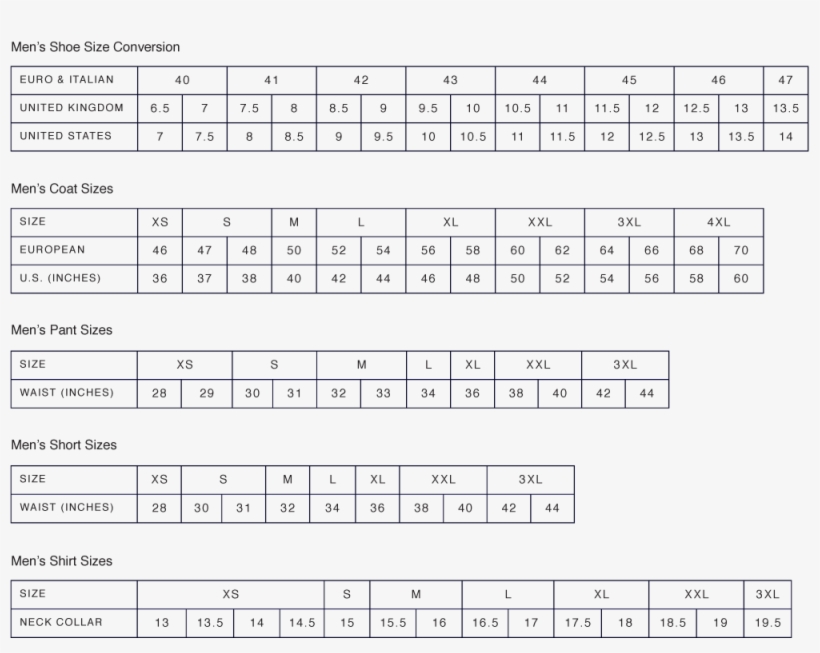 Size Chart - Sweater Size Chart, transparent png download