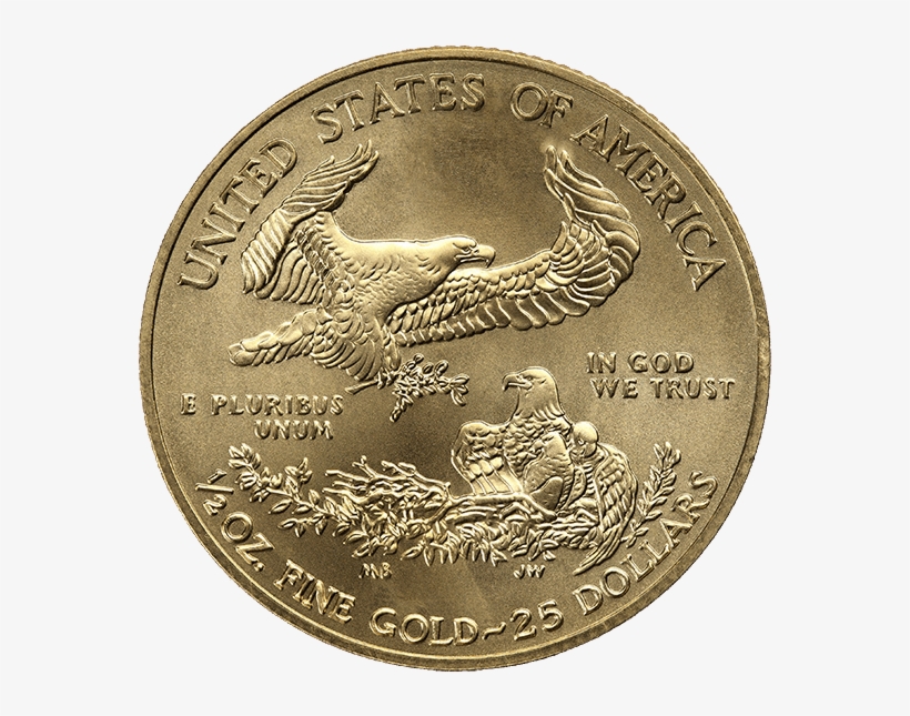 American Gold Eagle 1/2 Oz Common Date - Coin, transparent png download