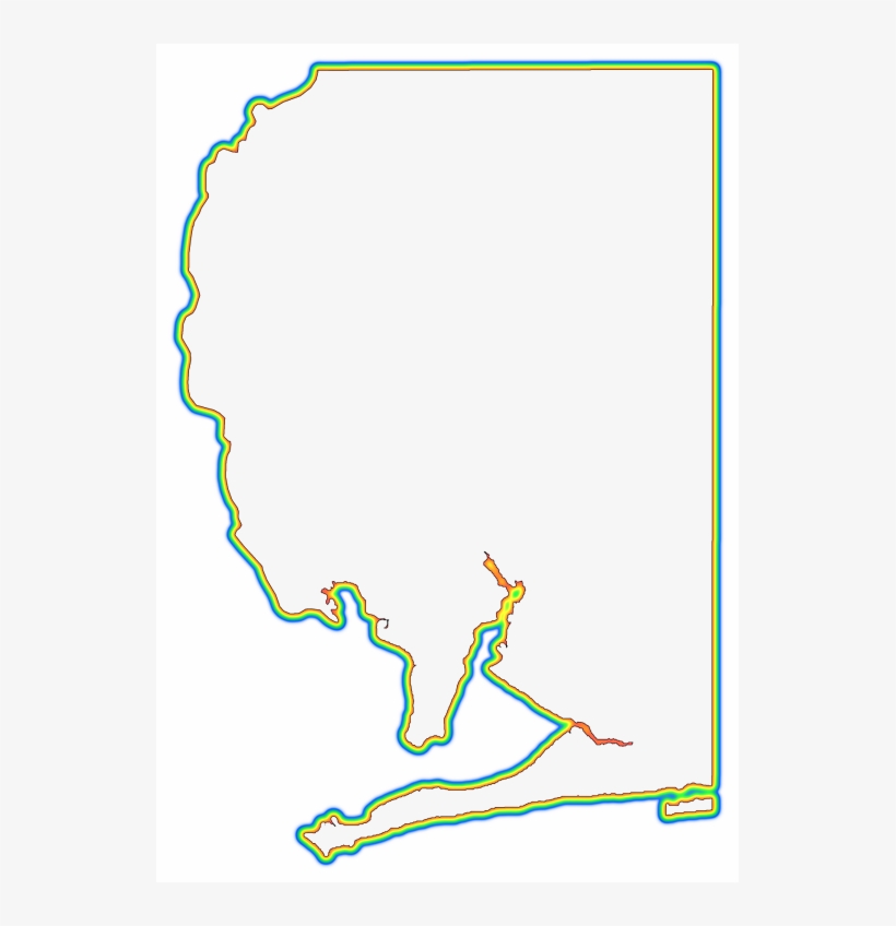A Rainbow Outline Around A Map Of Santa Rosa - Illustration, transparent png download