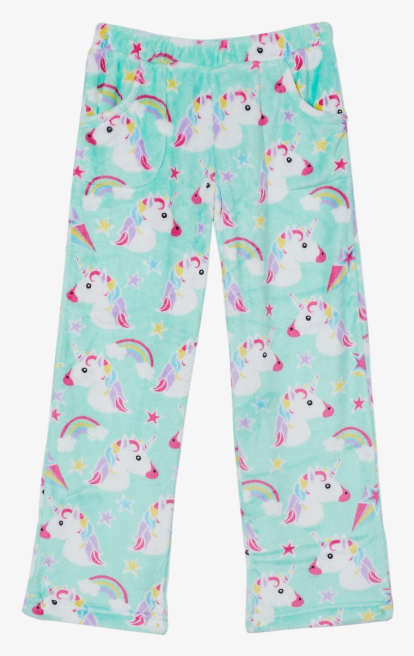 Unicorn Mint Green Plush Pajama Pants, transparent png download
