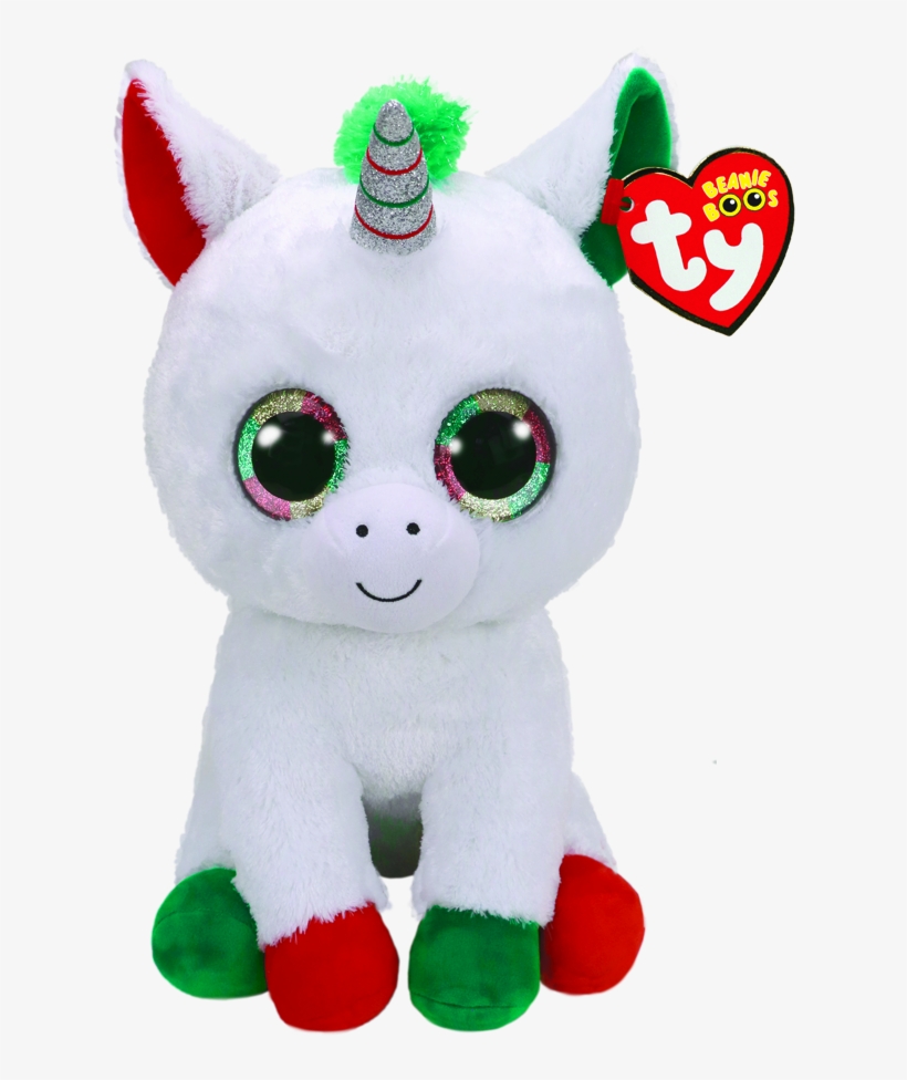 Candy Cane The Unicorn Christmas Large Beanie Boo - Beanie Boo Candy Cane Unicorn, transparent png download