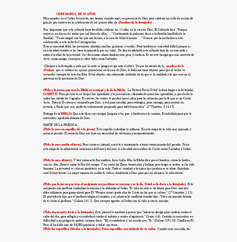 Docx - Ceremonia Para 15 Años, transparent png download