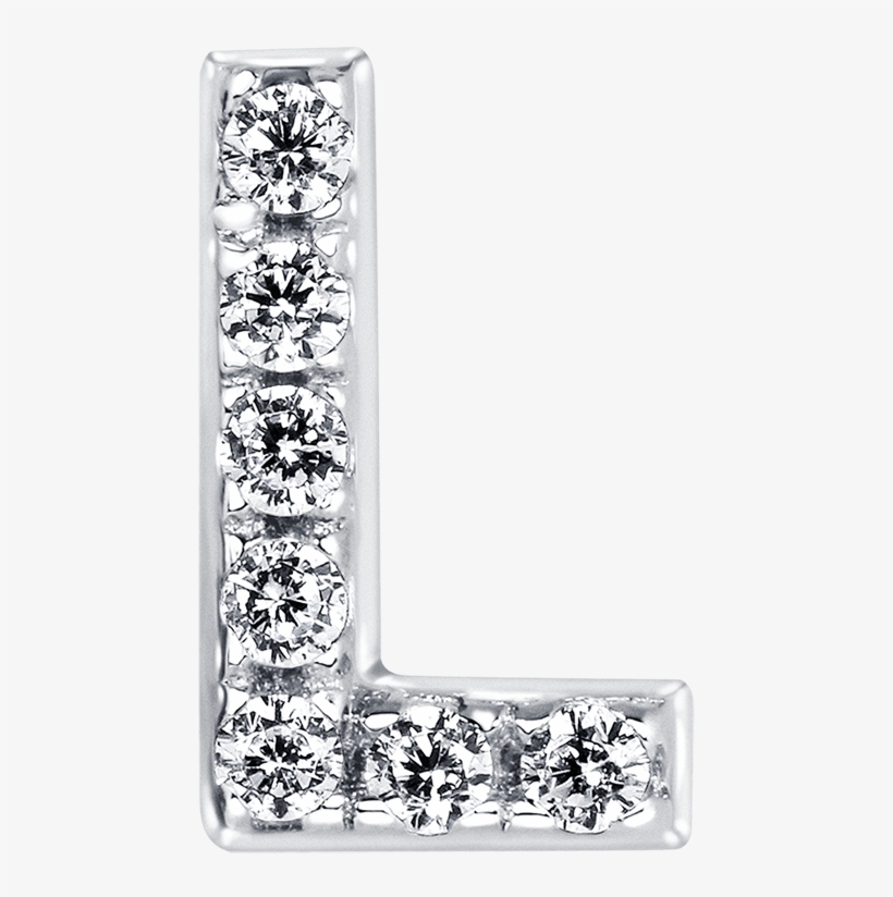 Letter L Locket Charm With White Crystals In White - Bling-bling, transparent png download