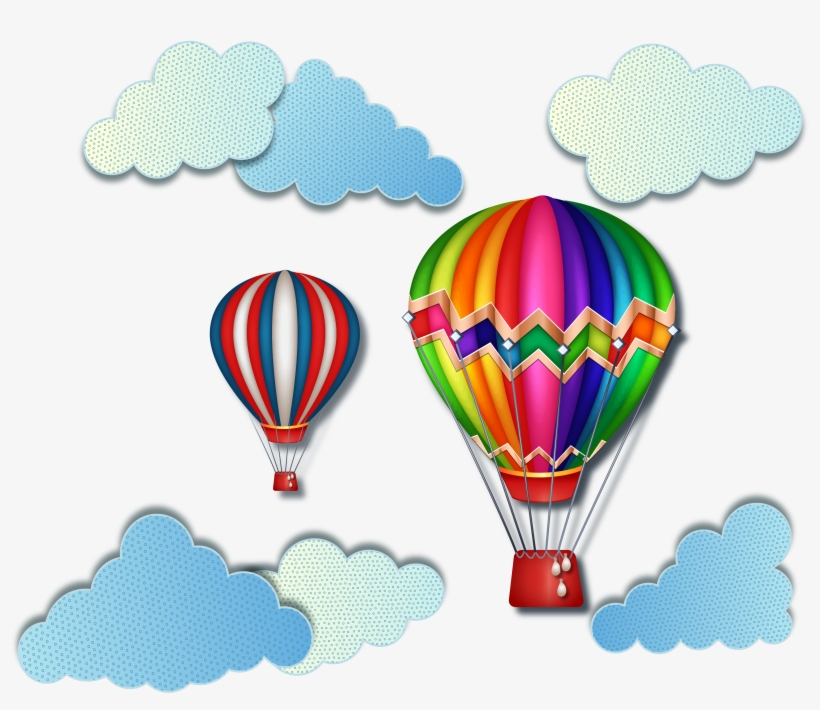 Hot Air Balloon Toy Balloon - Air Balloon Png Vector Rainbow, transparent png download