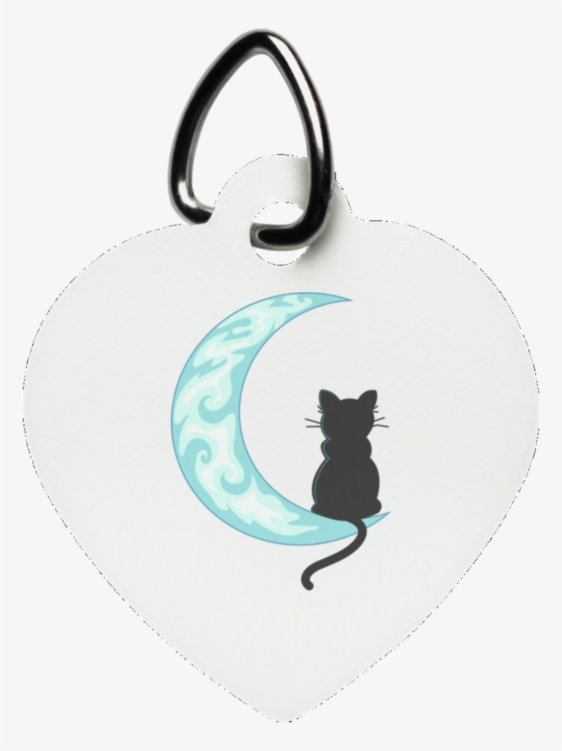 Black Cat Moon Mom Pet Dog Tag Cat, Gifts For Kitten - Black Cat, transparent png download