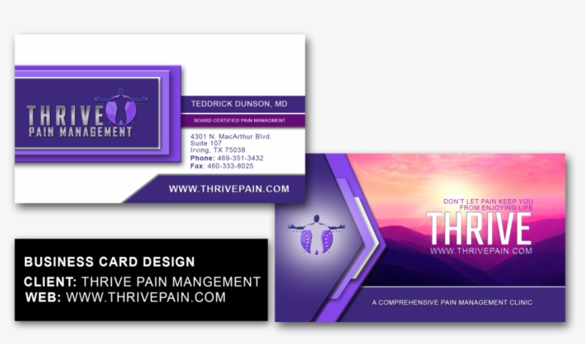 Thrive Business Card Design Sample - Graphic Design, transparent png download