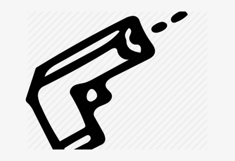 Drawn Bullet Gun Firing - Illustration, transparent png download