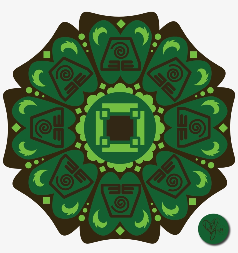 The Last Airbender The Burning Earth Aang Green Pattern - Circle, transparent png download