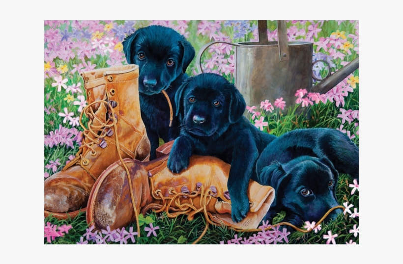 Black Lab Puppies - Jigsaw Puzzles, transparent png download