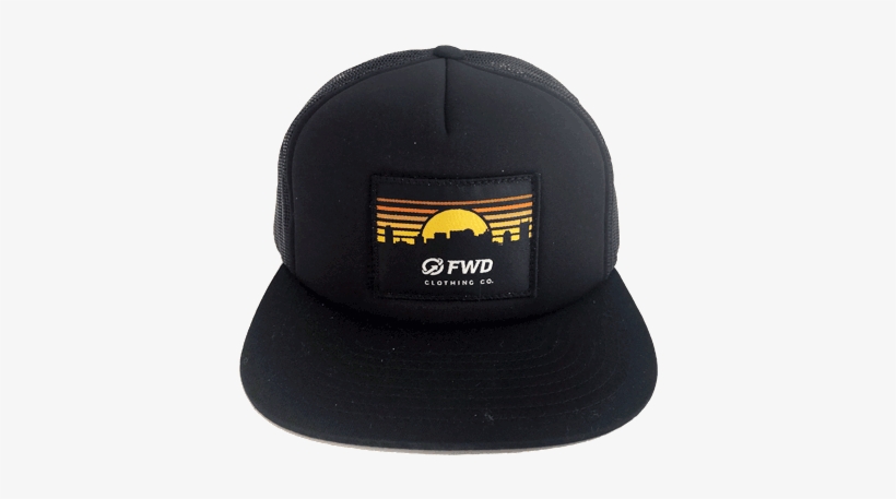 Fwd Skyline Sunset Patch Flatbill Trucker Snapback - Baseball Cap, transparent png download