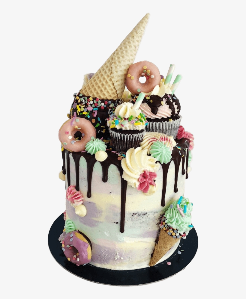 Ice Cream Cone Drip Cake, transparent png download
