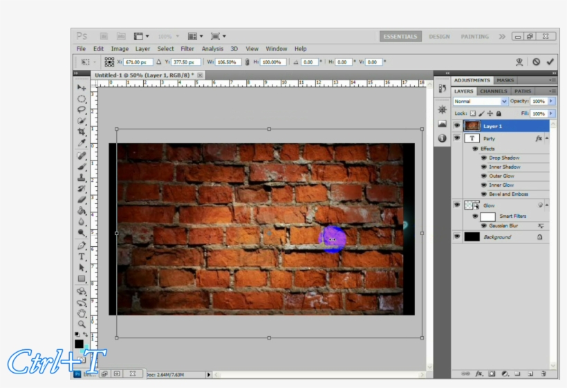 How To Create Realistic Neon Light Text Effect In - Graphics Software, transparent png download
