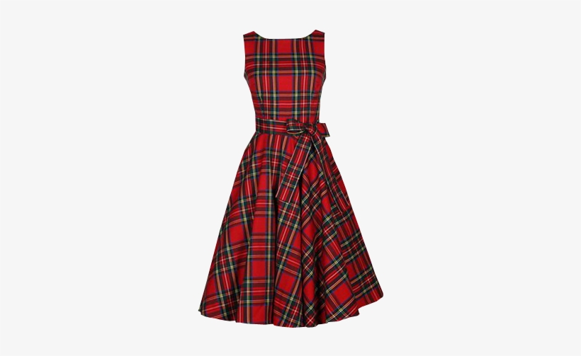 Vintage Tartan Dress Transparent Background Vintage - Robe À Carreaux Rouge, transparent png download