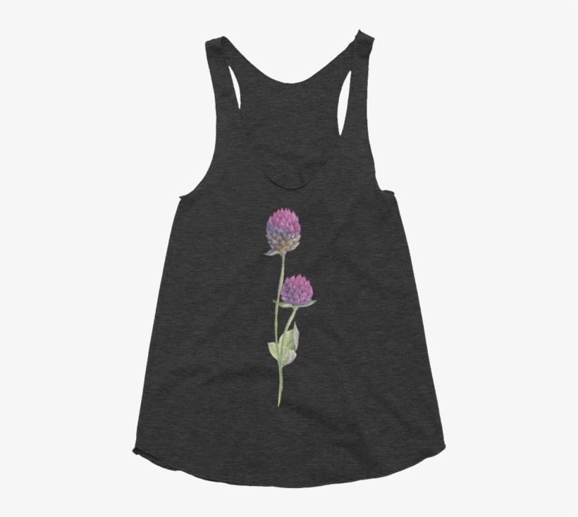"watercolor Purple Flower" Women's Tri-blend Racerback - Pole Is My Therapy Racerback Tank - Black, transparent png download
