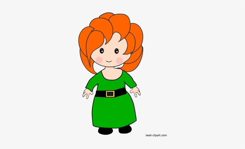 Free Saint Patrick's Day Girl Clipart Image - Clip Art, transparent png download
