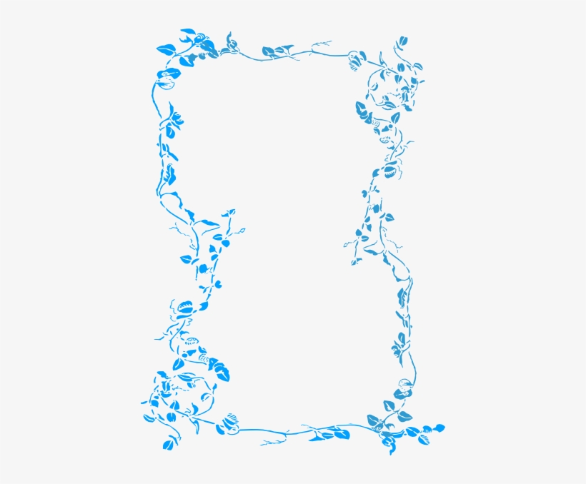 Malibu Blue Floral Clip Art At Clker - Flowers Blue Vector Png, transparent png download