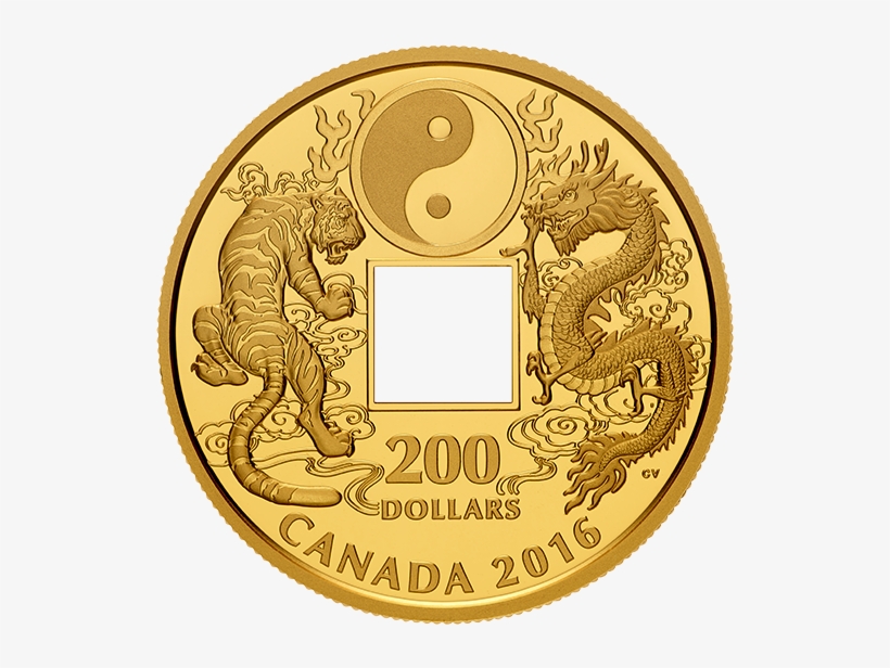 Canada 2016 Tiger And Dragon Yin And Yang Proof Gold - Gold Coin Tiger And Dragon, transparent png download